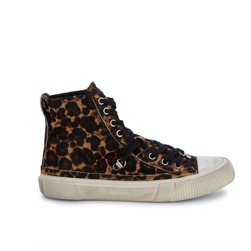 All saints Elena Print Calf Hair High Top Sneakers